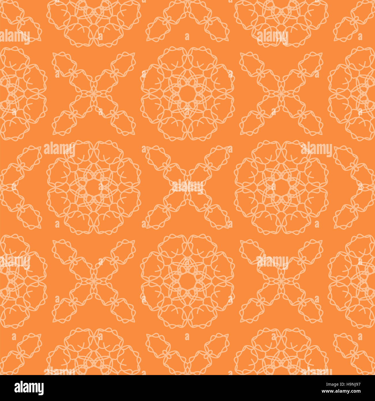 Orange Ornamental Seamless Line Pattern Stock Photo - Alamy
