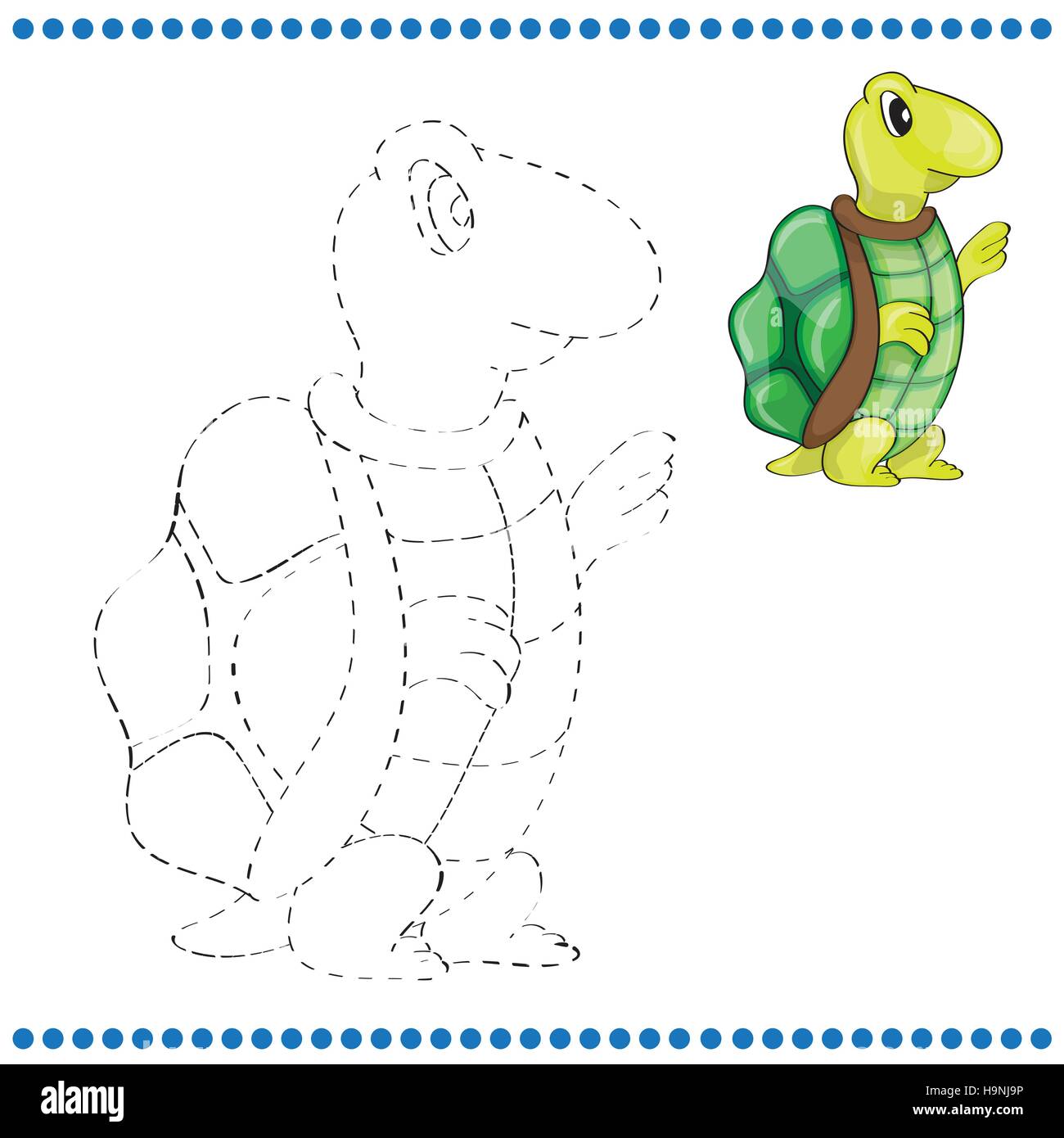 Connect the dots and coloring page with tortoise Stock Vector Image ...