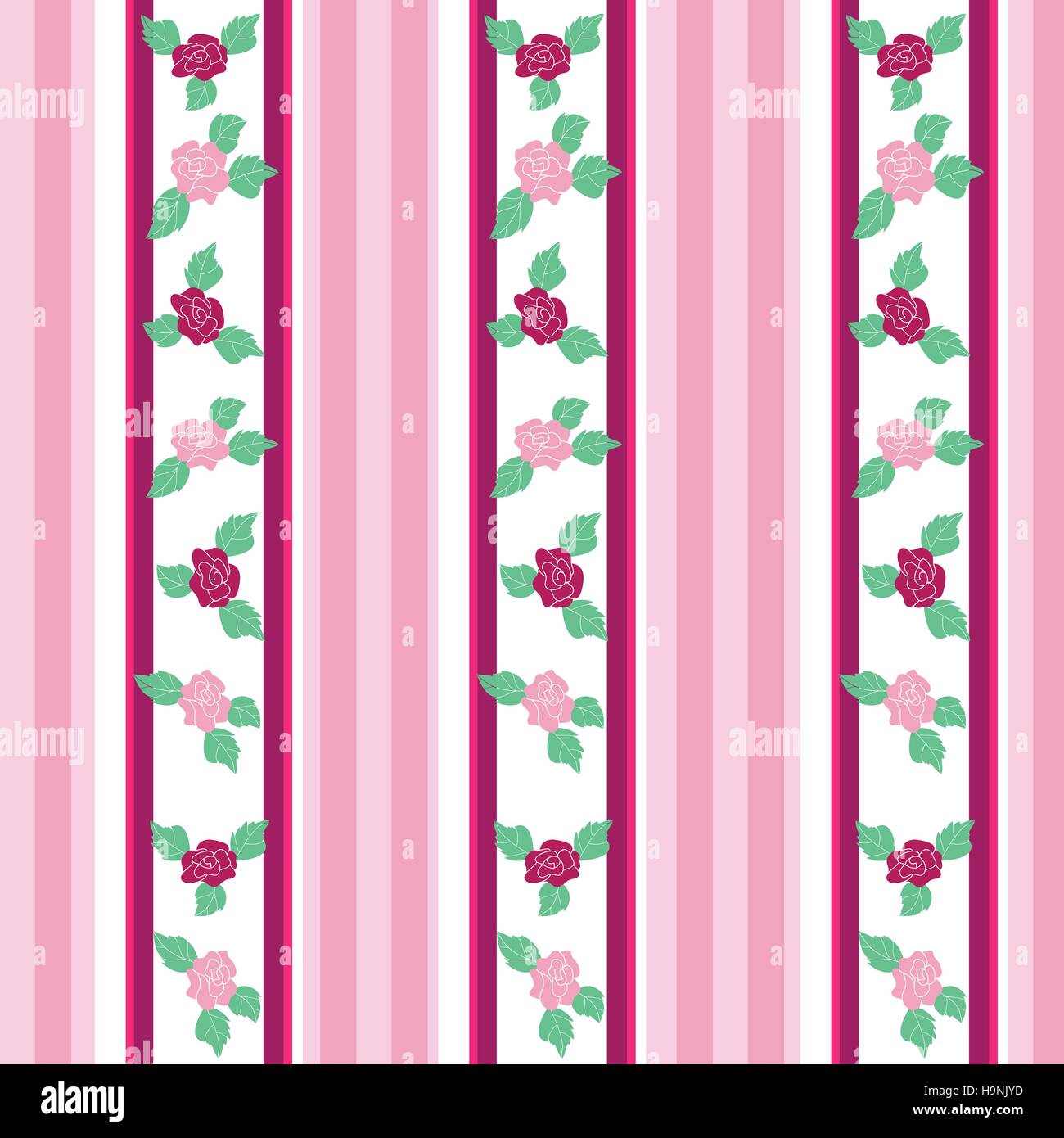 Floral pattern with roses on light background - Seamless Vector ...