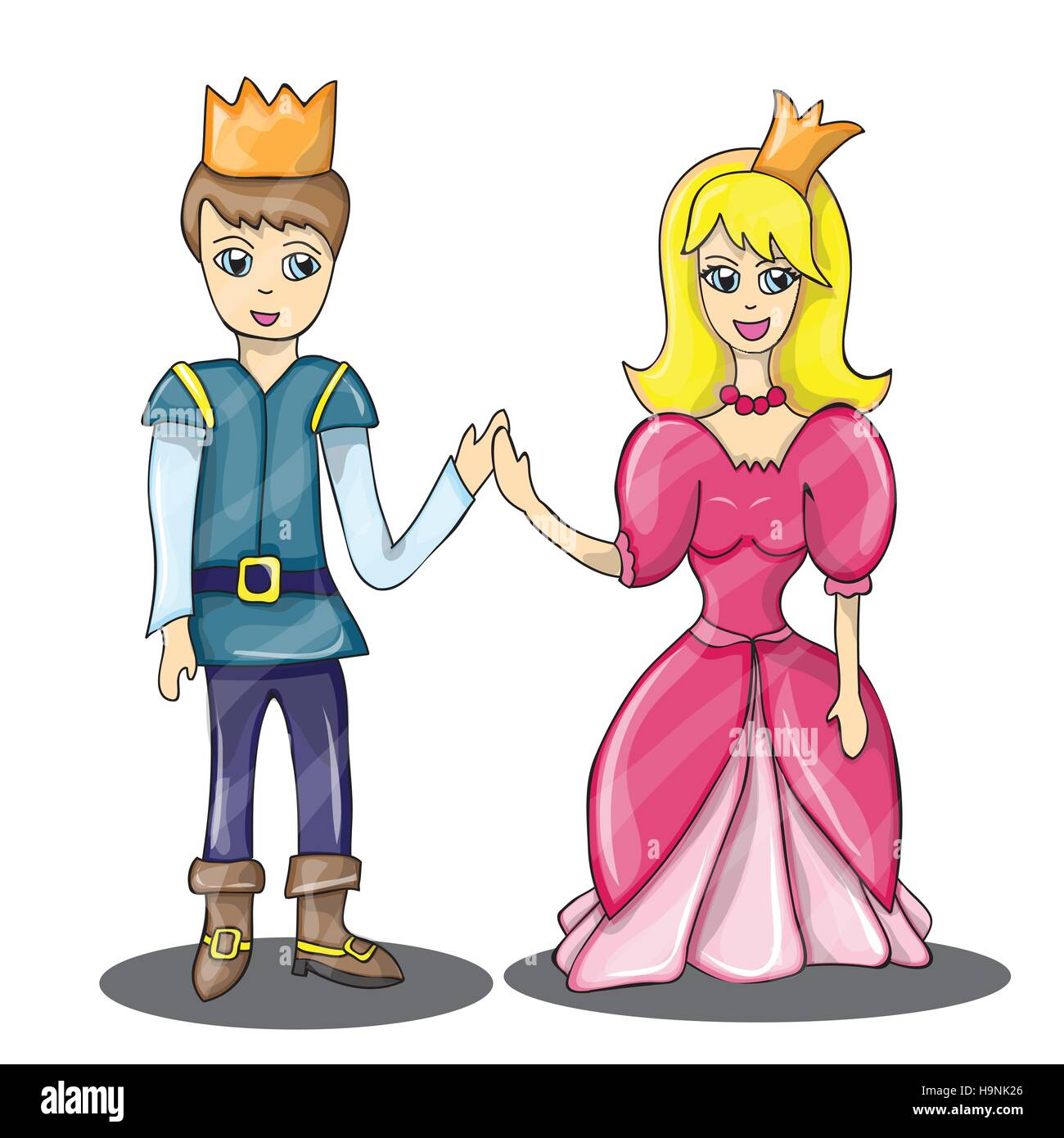 Cartoon vector - Prince and Princess in love Stock Vector Image & Art -  Alamy