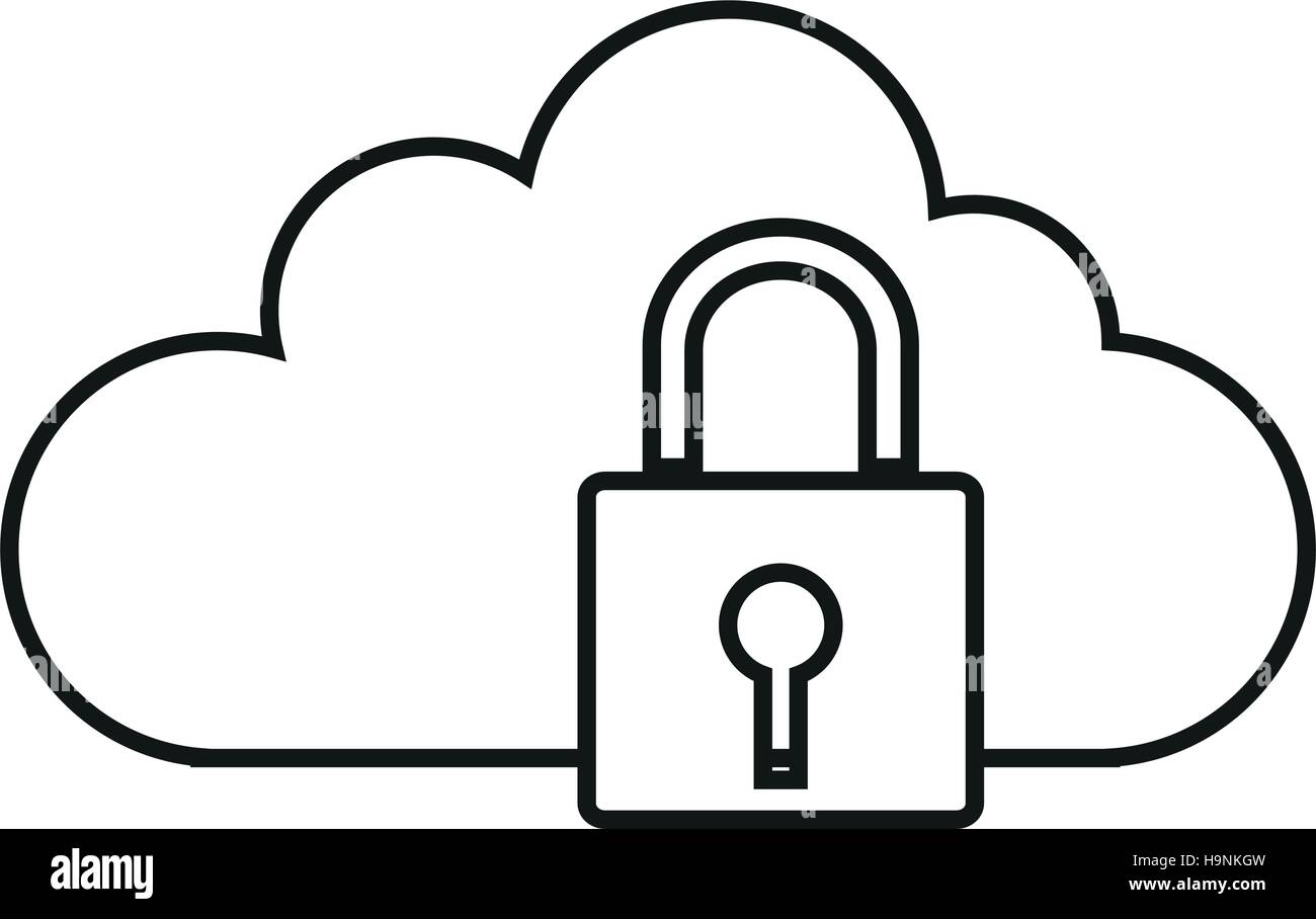 Isolated padlock and cloud design Stock Vector Image & Art - Alamy