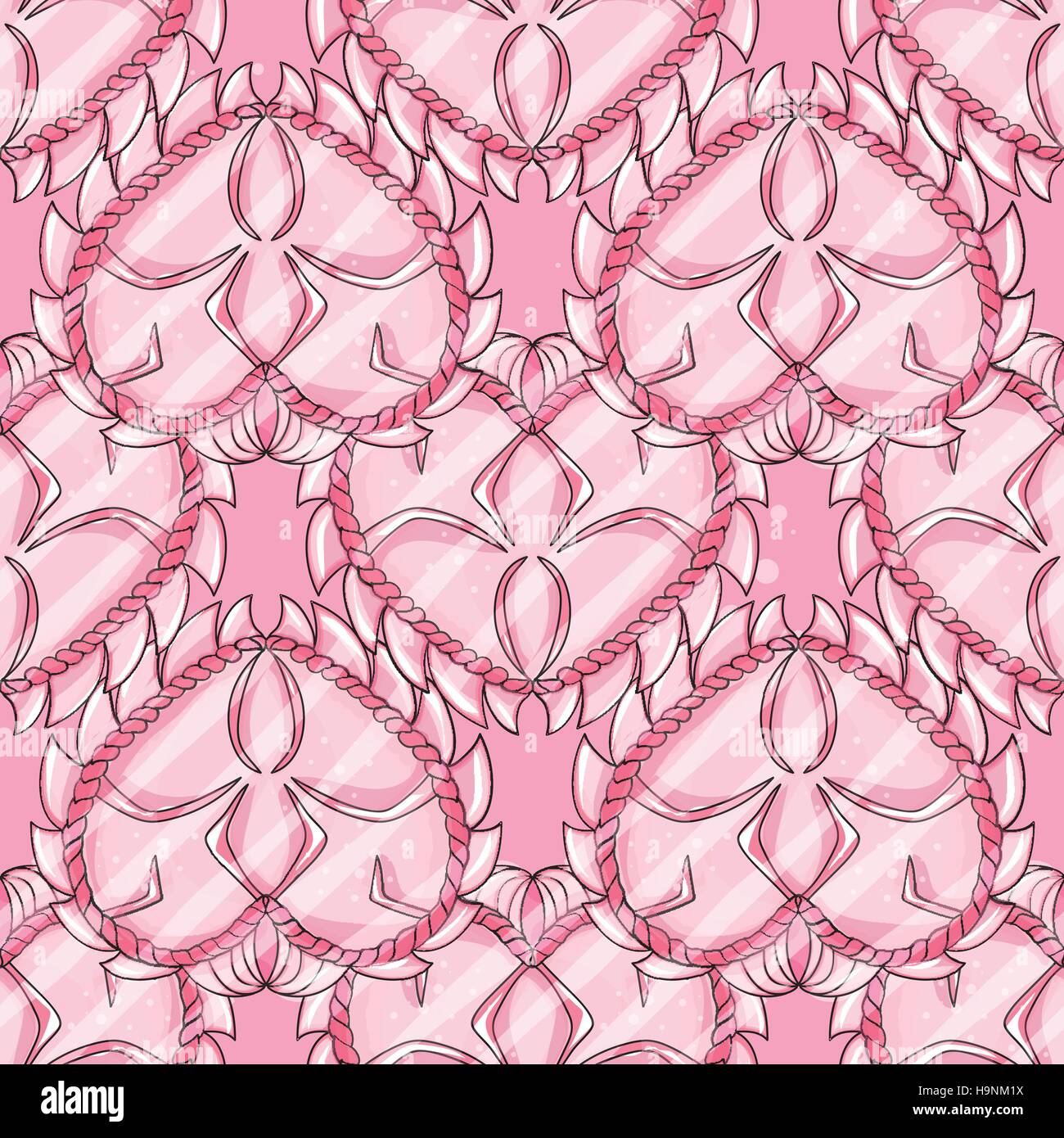love seamless pattern with pink hearts - vector Stock Vector Image ...