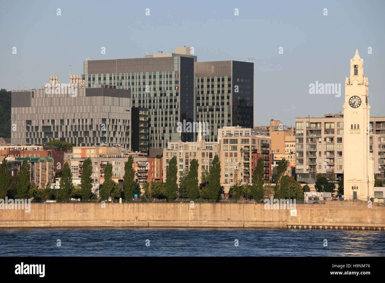 Canada, Quebec, Montreal, CHUM Hospital, Clock Tower, St Lawrence River