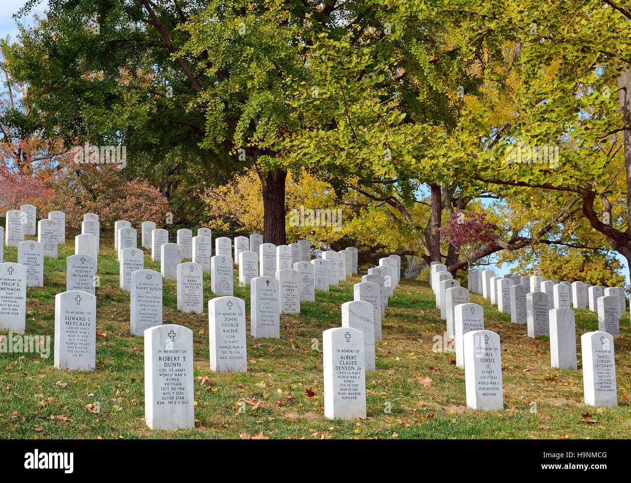 Tombstones at Arlington National Cemetery, Washington DC, United States of America Stock Photo