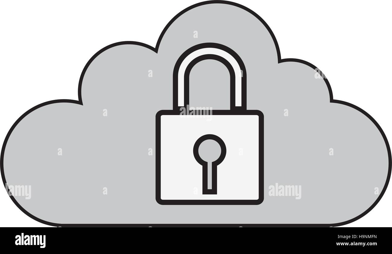 Isolated padlock and cloud design Stock Vector Image & Art - Alamy