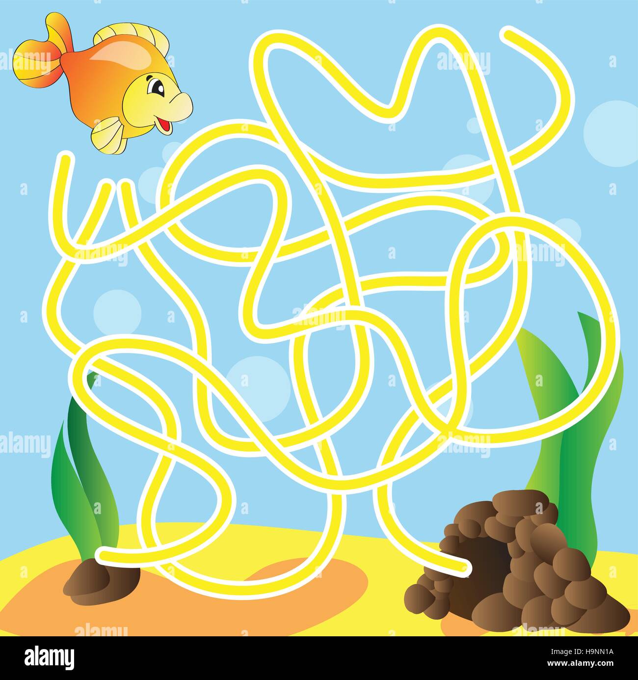 Vector puzzle for kids - the marine life Stock Vector Image &amp; Art - Alamy