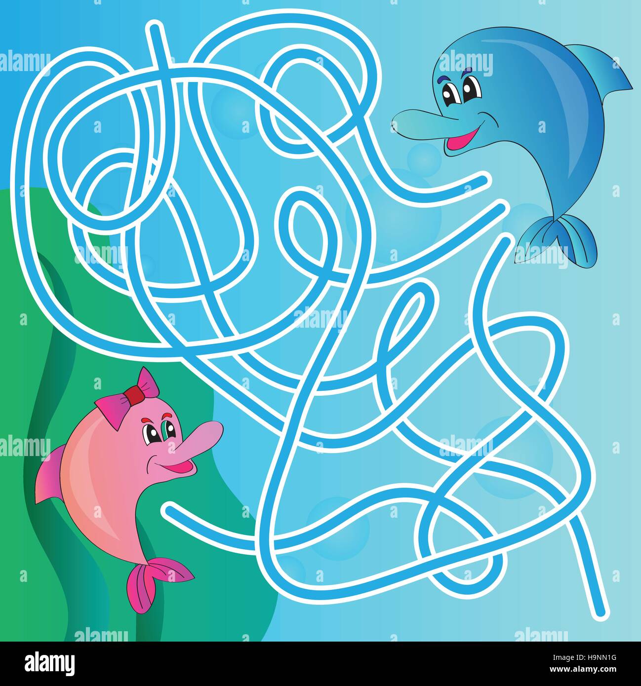 Vector puzzle for kids - the marine life Stock Vector Image &amp; Art - Alamy