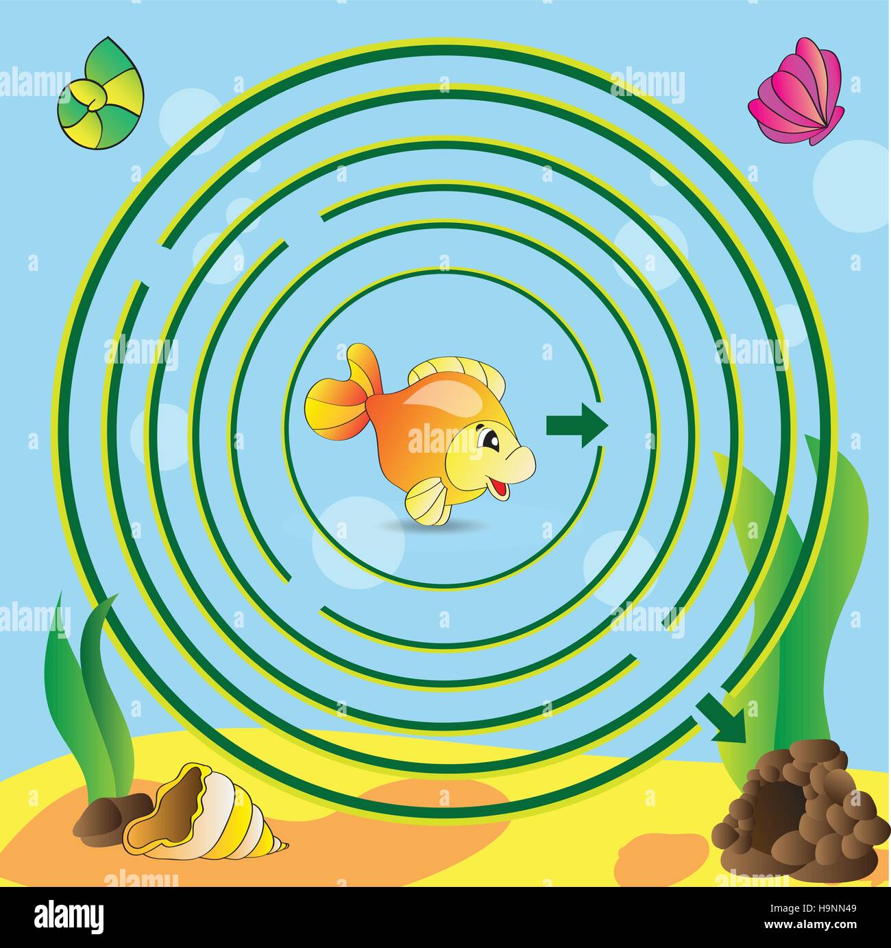 kids fish maze