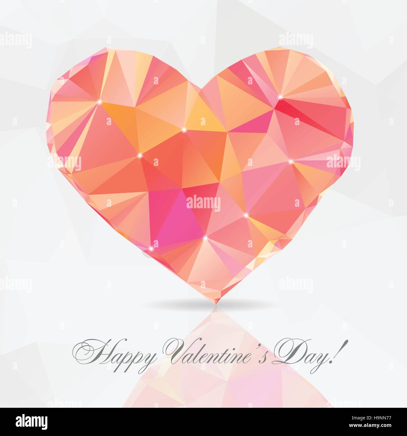 Polygon Heart, vector illustration - card for holiday Stock Vector ...