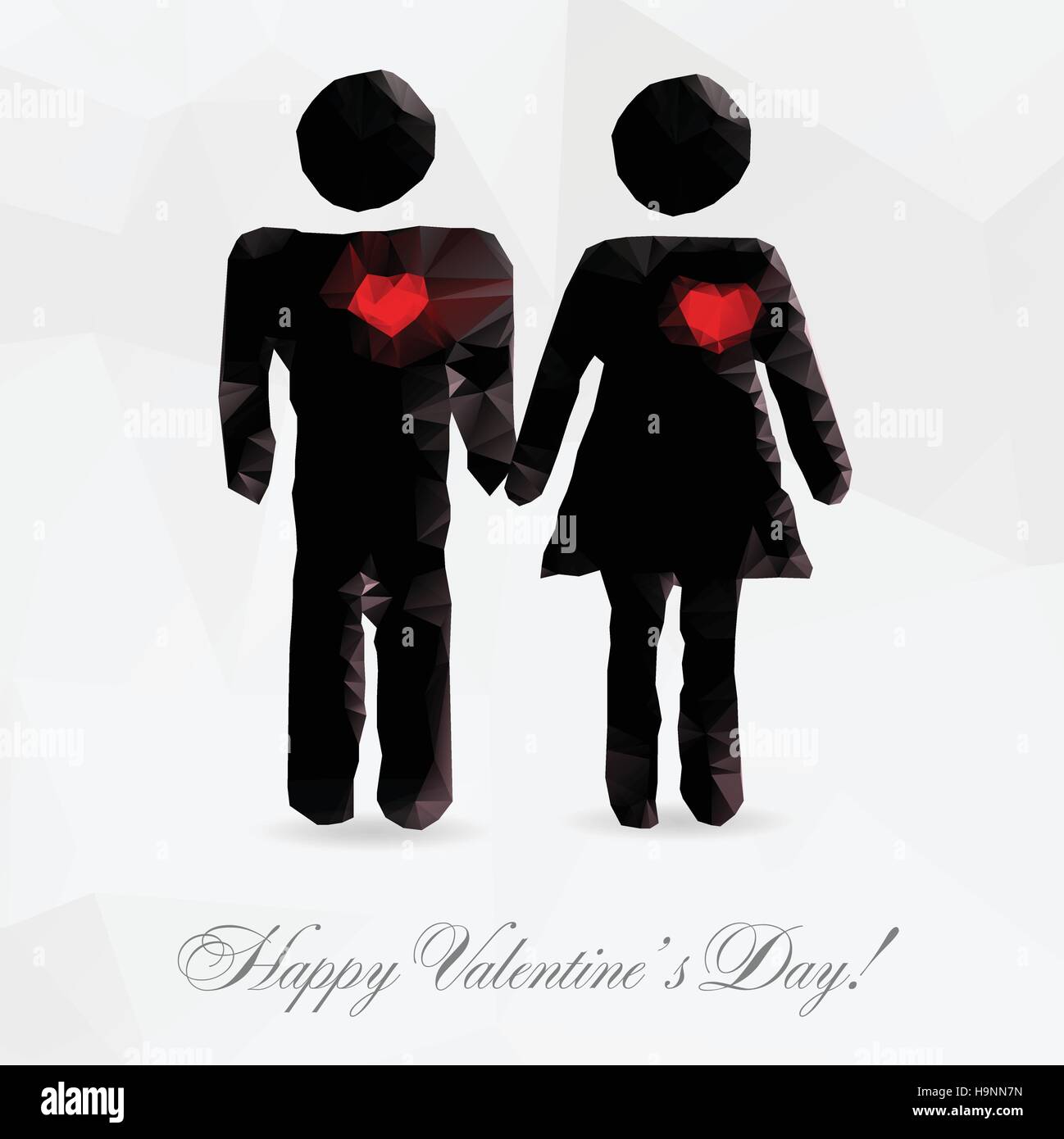 Polygon couple in love, vector illustration - card for holiday Stock ...
