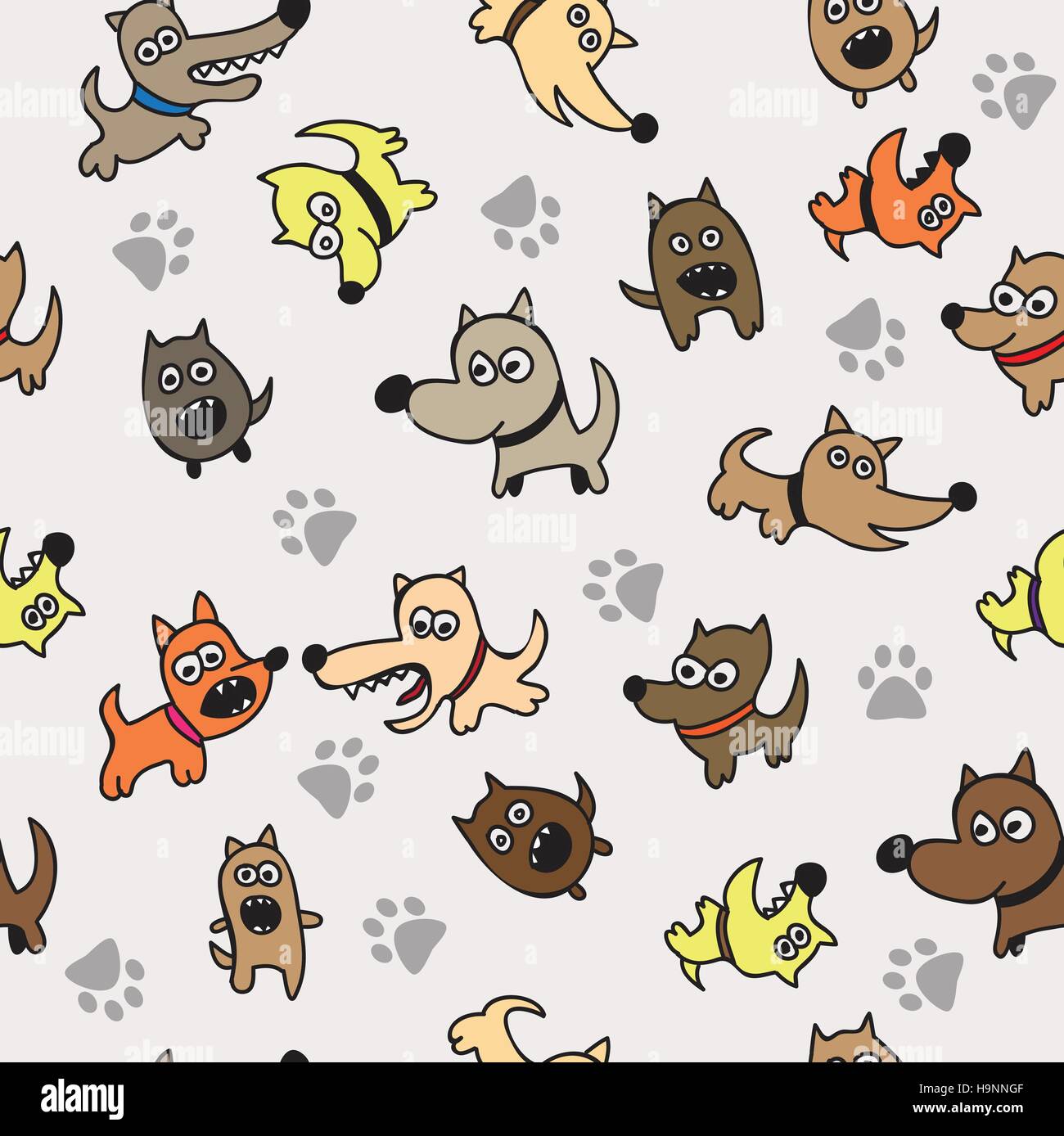 Cute dog seamless texture background - Seamless pattern Stock Vector