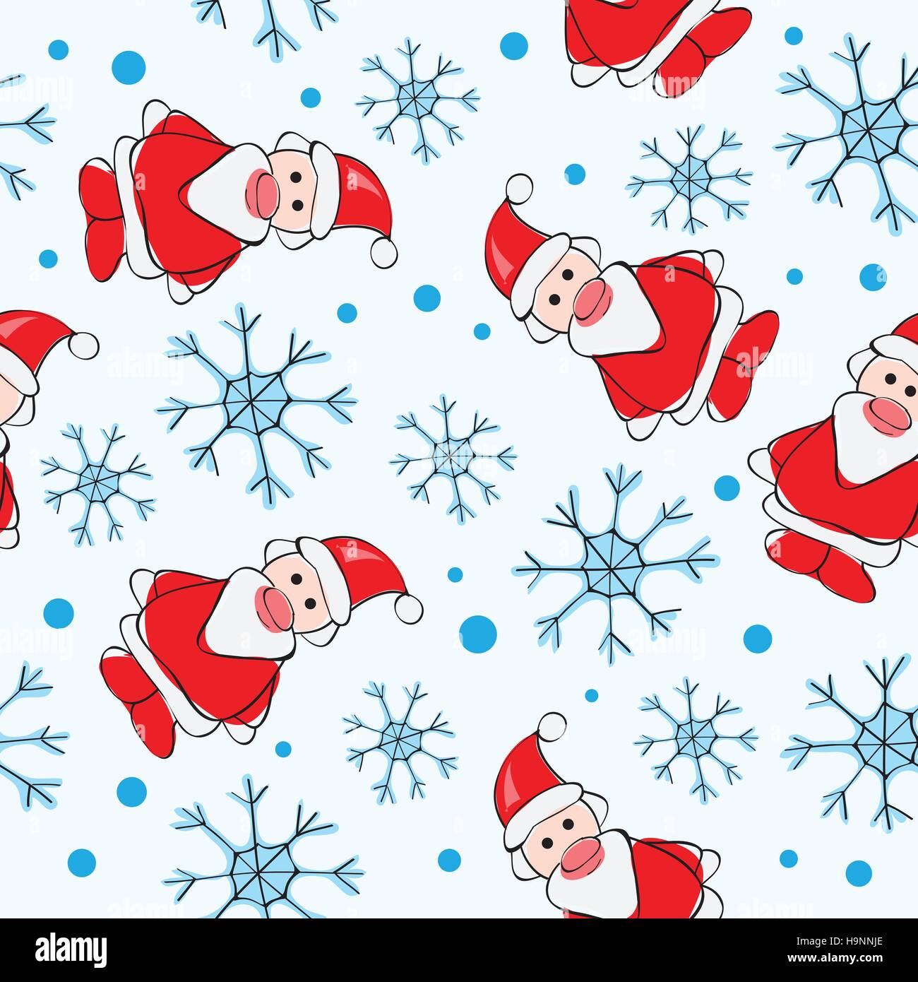 Seamless pattern - funny santa claus - vector illustration Stock Vector ...