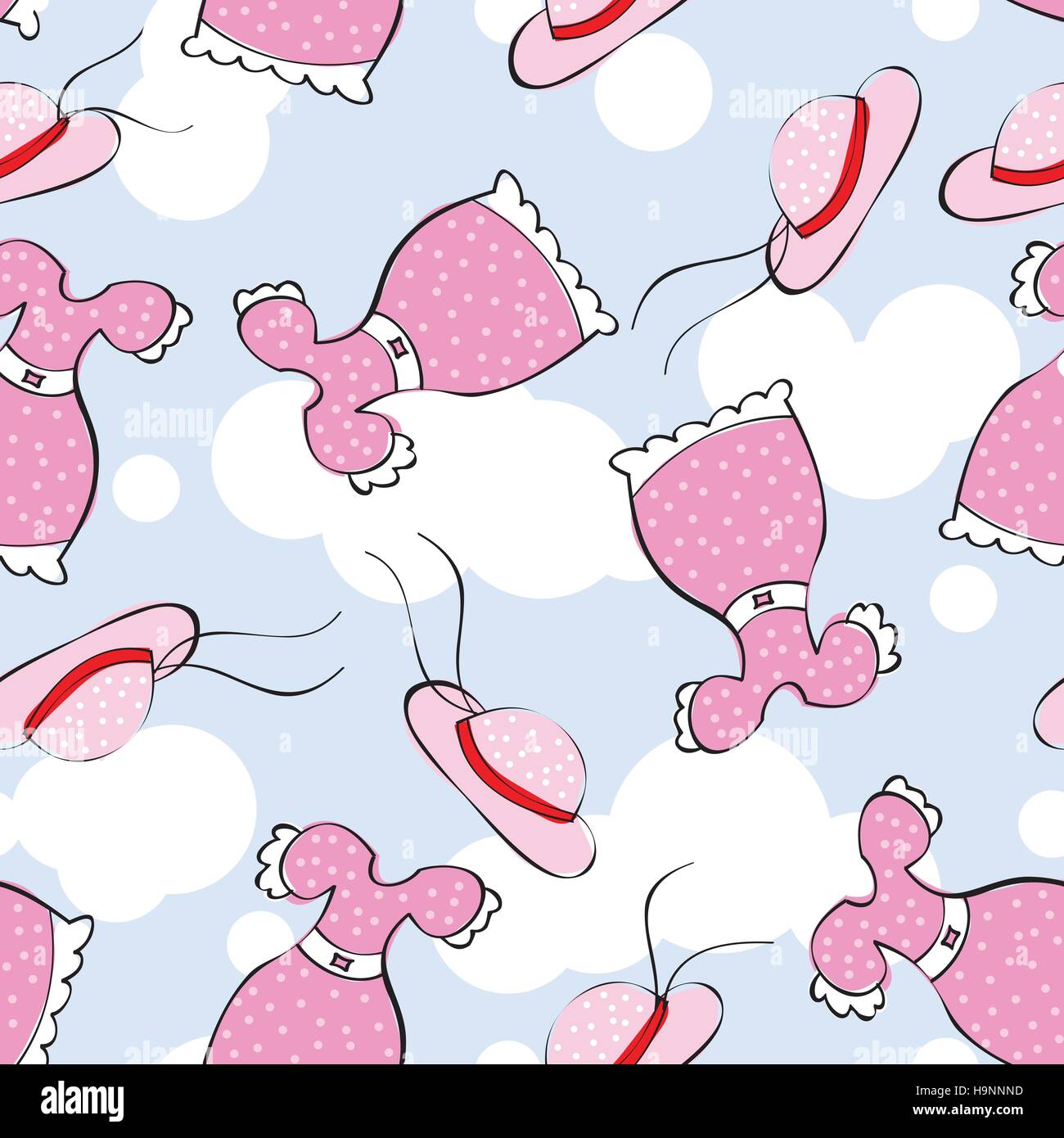 Seamless pattern with women s clothing in pink color - vector Stock ...