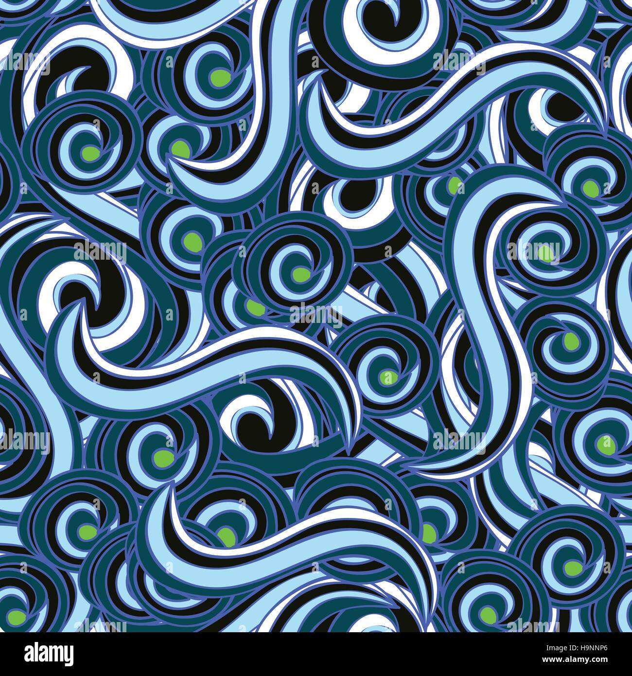 seamless abstract hand-drawn pattern - blue background - vector Stock ...