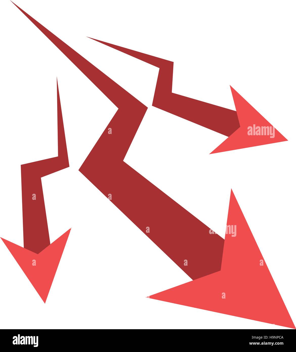 Decrease arrow icon. Direction web and infographic theme. Isolated ...