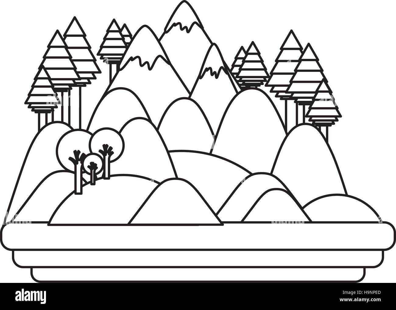 Isolated forest and mountain design Stock Vector Image & Art - Alamy