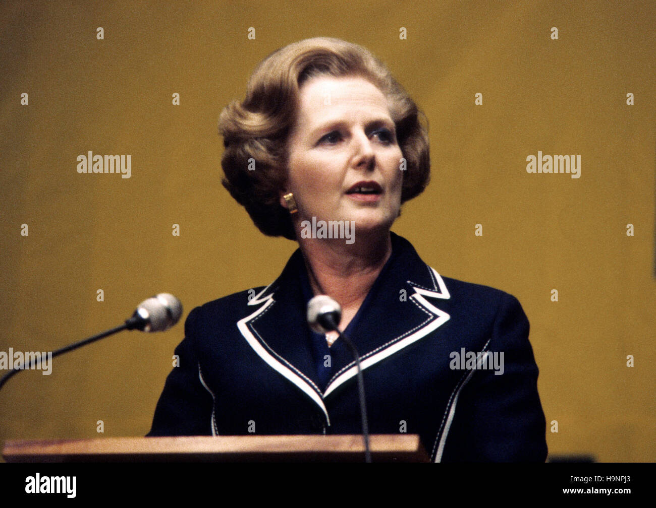 File photo dated 29/04/1979 of Margaret Thatcher, who secretly continued to pursue politically explosive plans to dismantle the welfare state even after ministers thought they had been killed off by a cabinet revolt, according to newly-released official files. Stock Photo