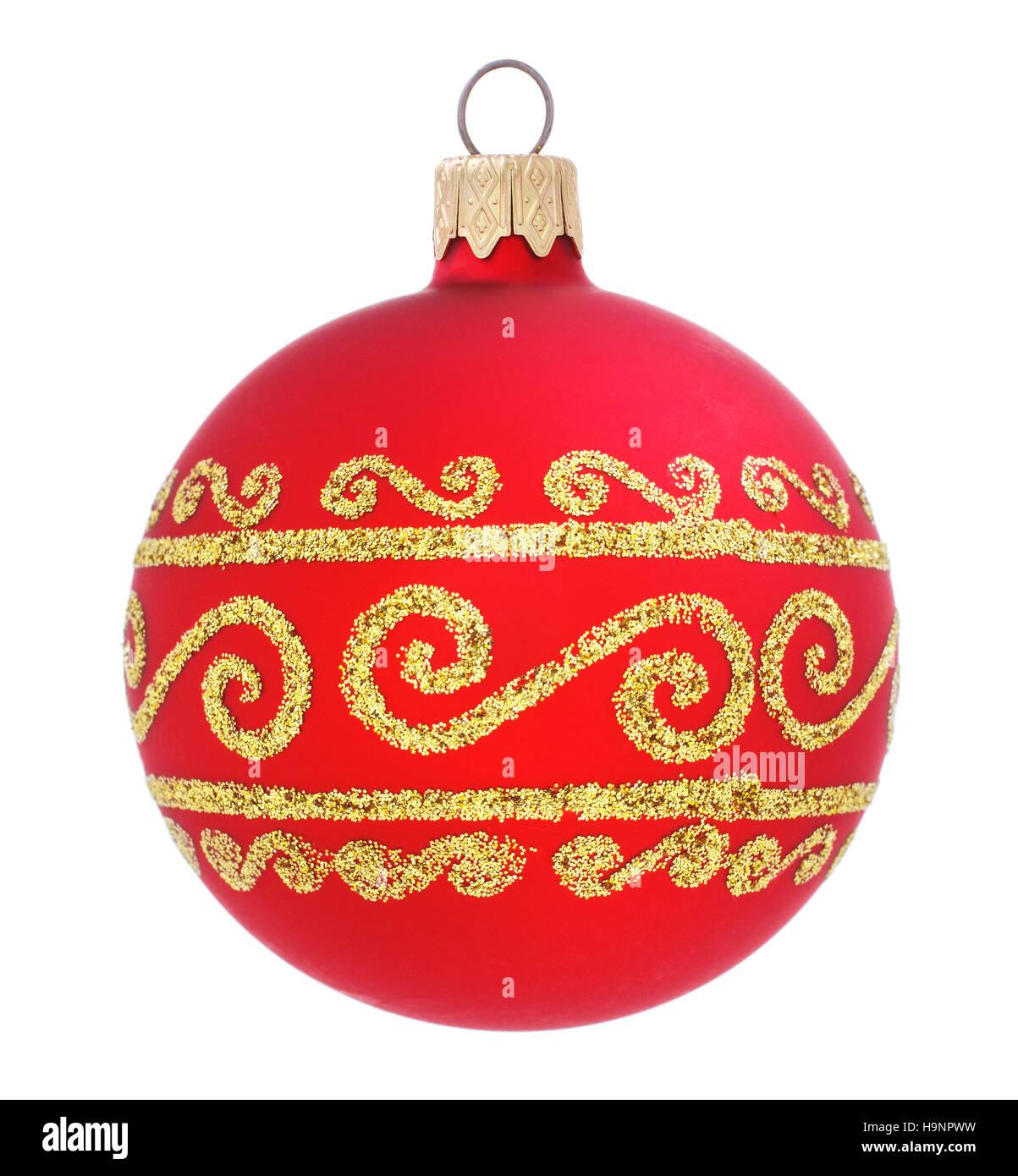 Red Christmas ball . xmas decoration isolated Stock Photo