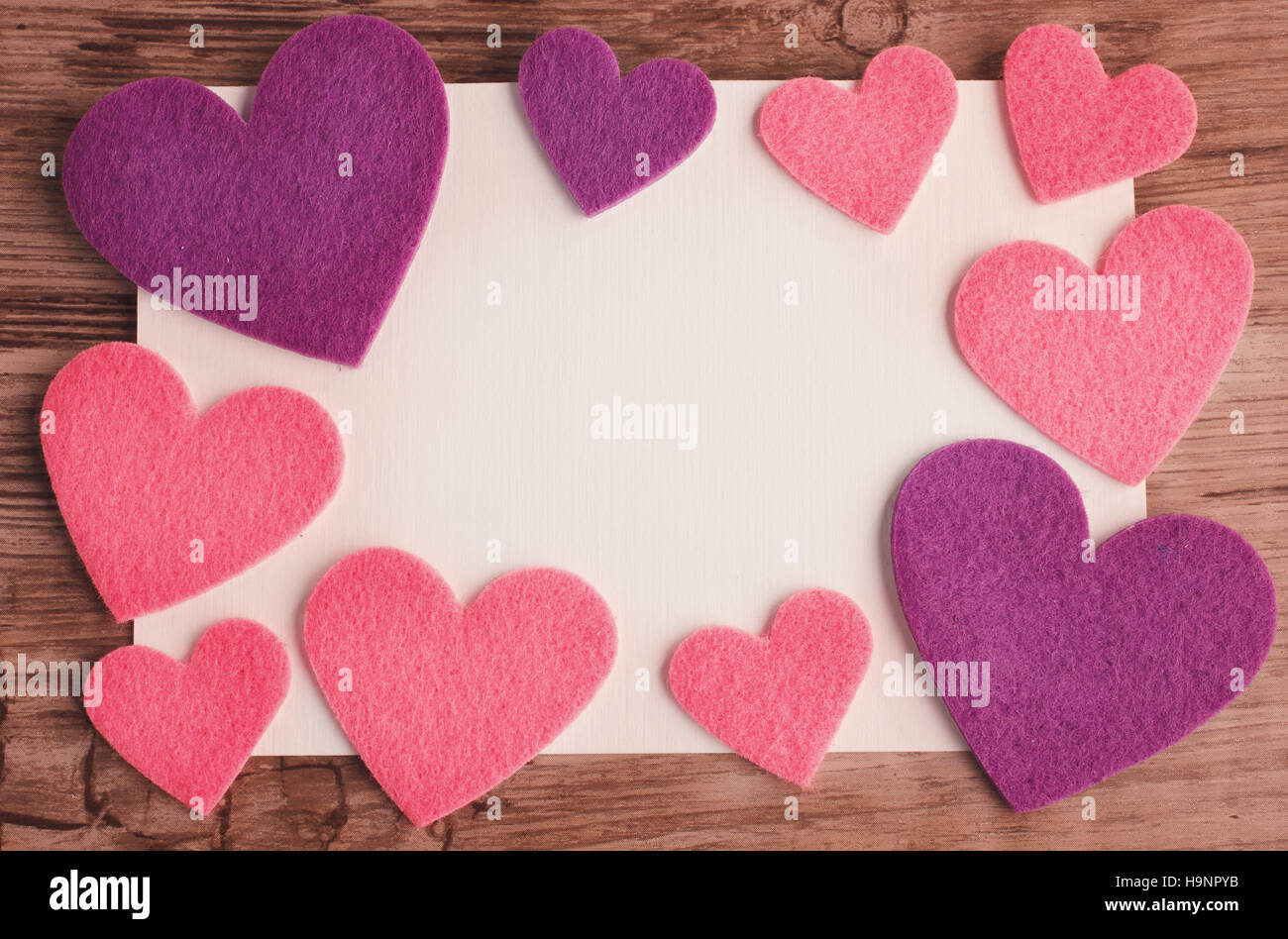 blank paper on wooden  background Stock Photo