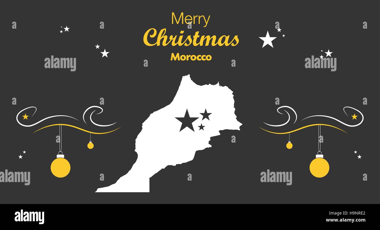Merry Christmas illustration theme with map of Morocco Stock Vector Image & Art Alamy