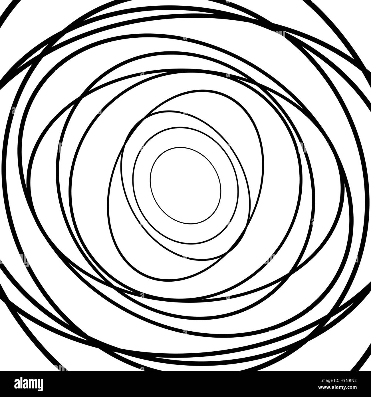 Squiggle, squiggly circles, ovals, lines. Spiral made of random circles