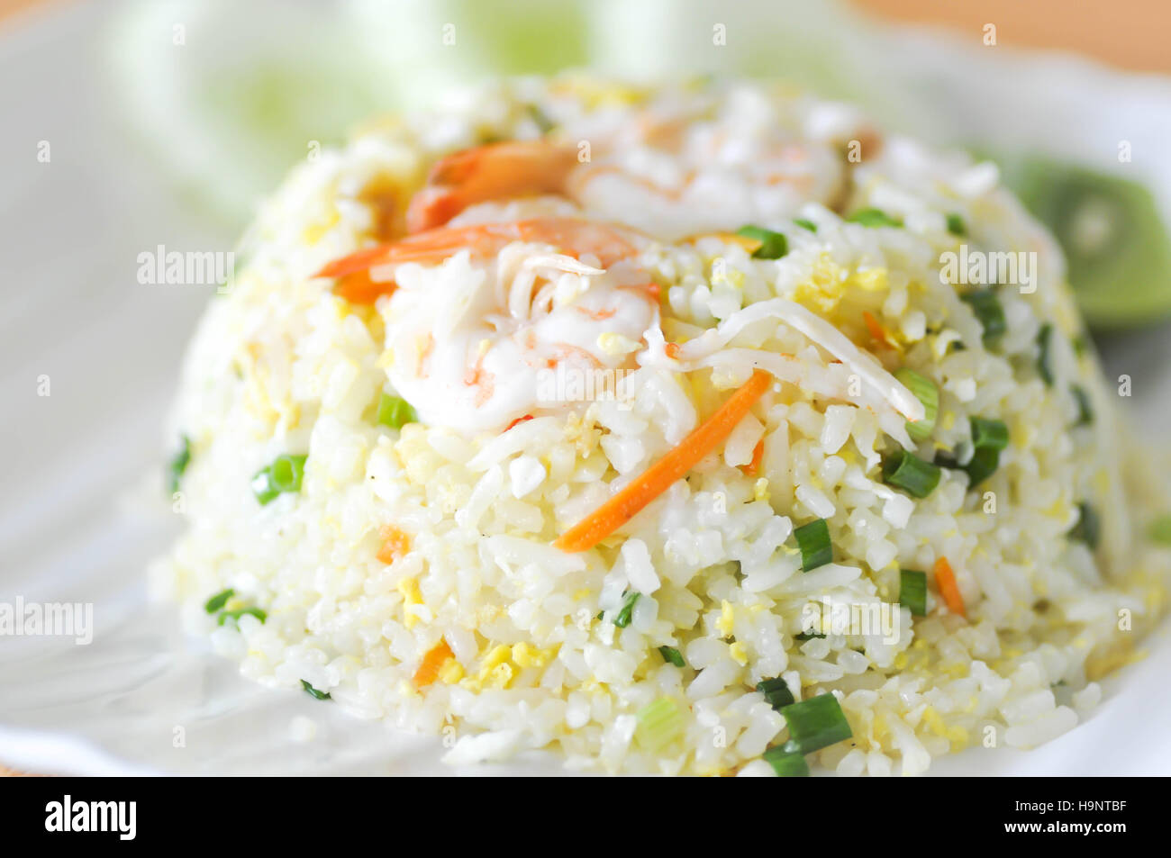 stir-fried rice with shrimp dish Stock Photo - Alamy