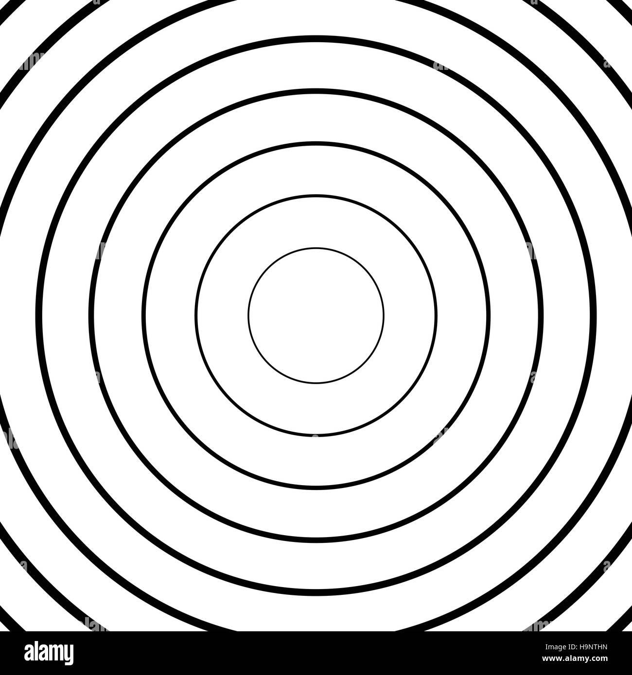 Concentric circles, radial lines pattern(s). Monochrome abstract ...