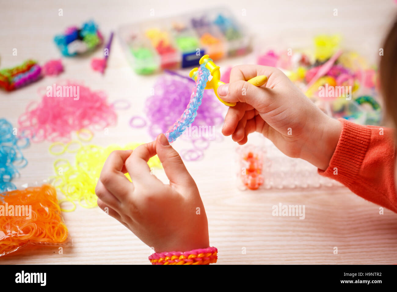 The Making Bracelets from Rubber Bands Stock Photo - Image of visible,  craft: 77039068