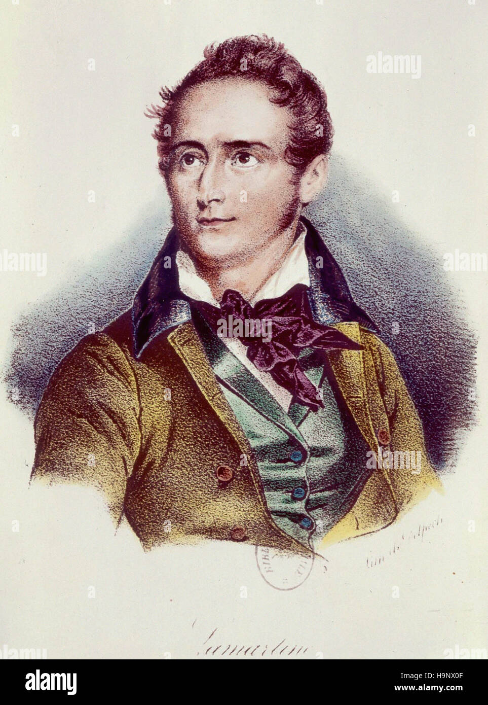 Alphonse de Lamartine  - French Writer Stock Photo