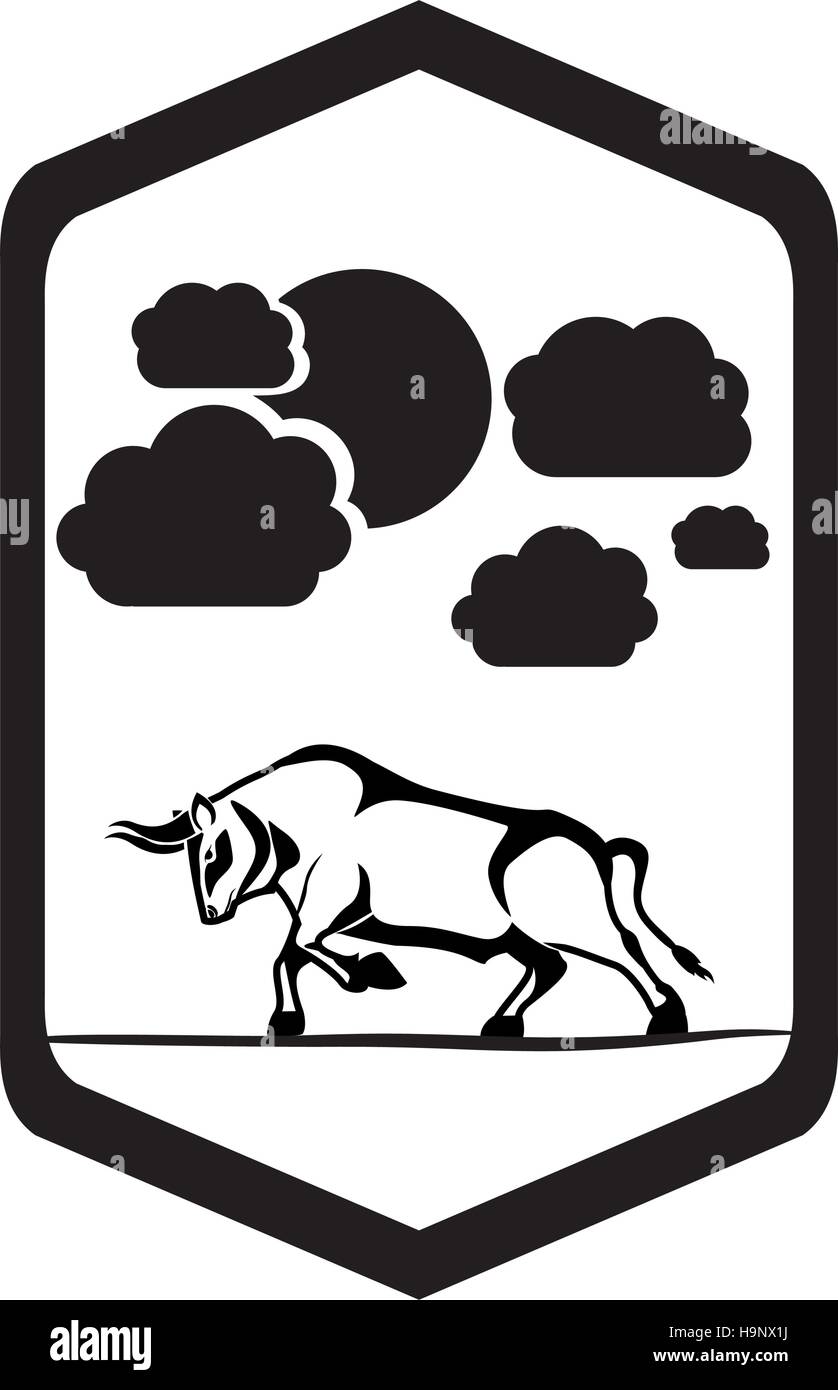 Isolated bull animal inside frame design Stock Vector Image & Art - Alamy