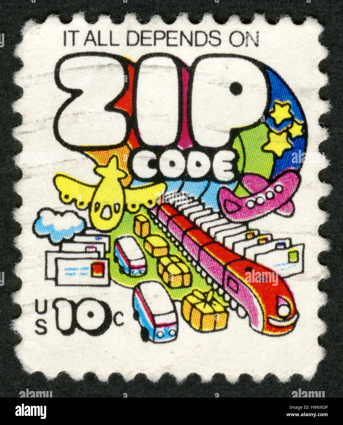 US postage stamp, Zip code Stock Photo Alamy