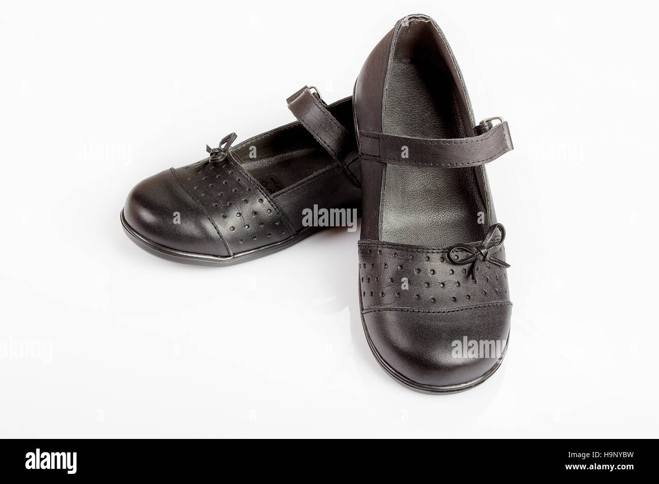School Girl Black Shoes Stock Photo Alamy