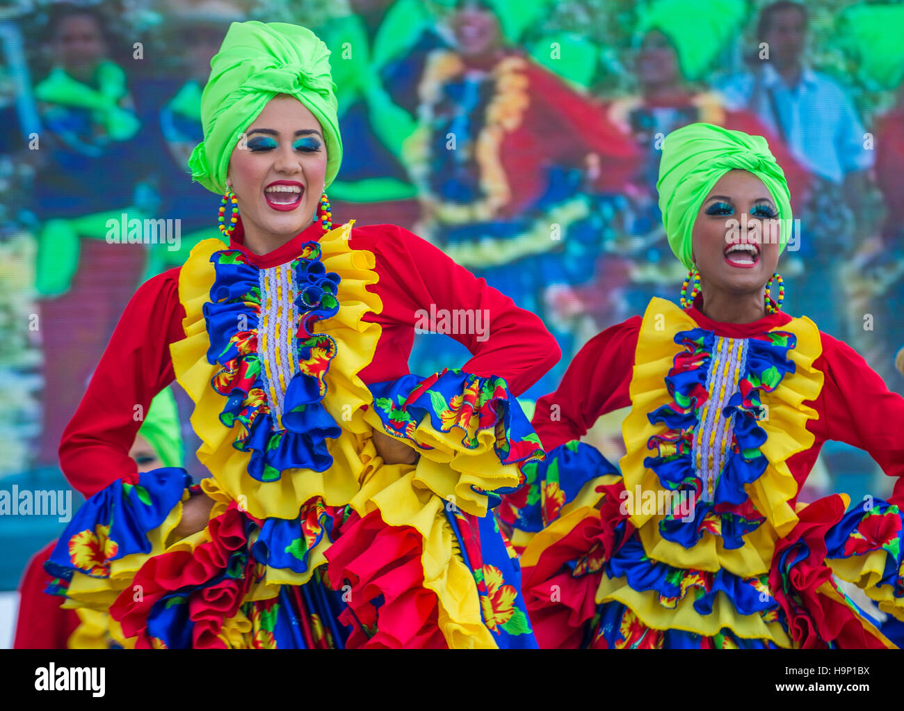 Participants in the Barranquilla Carnival in Barranquilla Colombia , Barranquilla Carnival is one of the biggest carnival in the world Stock Photo