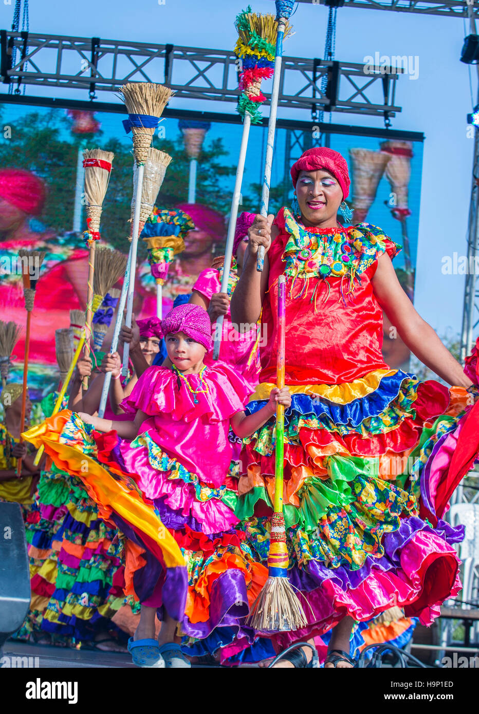 Participants in the Barranquilla Carnival in Barranquilla Colombia