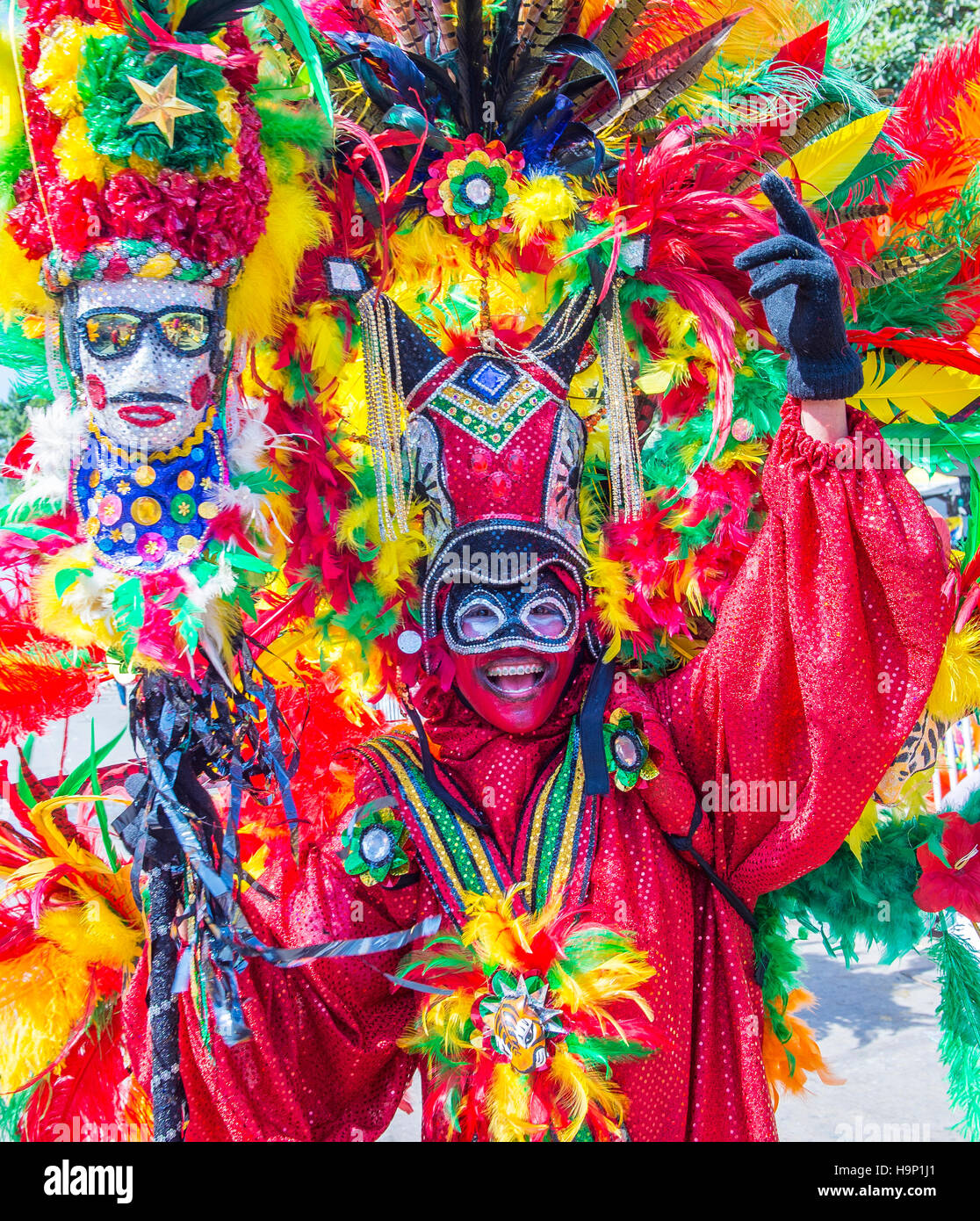 Participant in the Barranquilla Carnival in Barranquilla Colombia