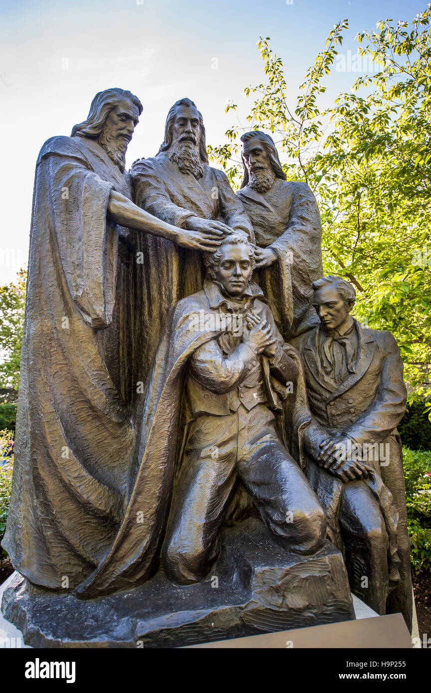Statue of Peter, James and John ordaining Joseph Smith and Oliver Cowdery, Daughters of Utah