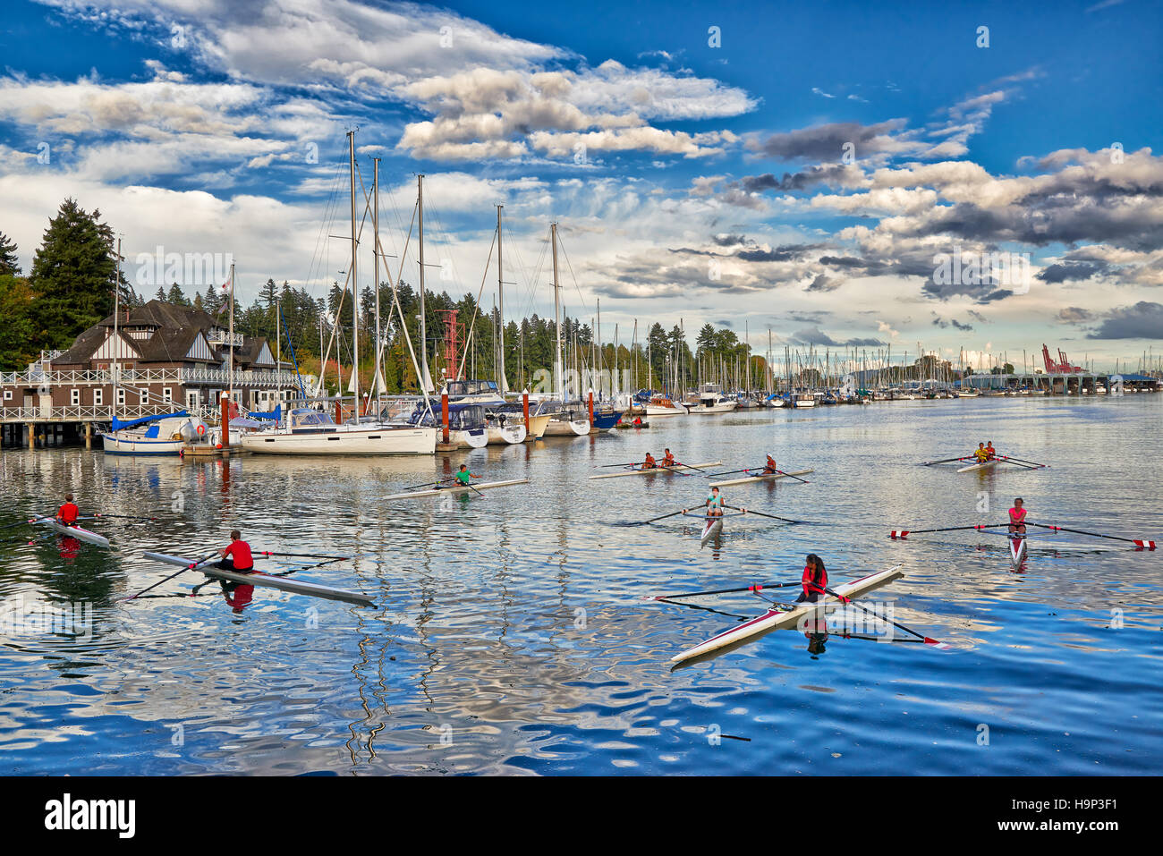 kayaker of Vancouver at Stanley Park, Vancouver, British Columbia, Canada Stock Photo