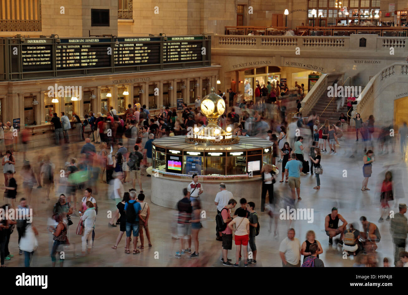 The Grand Central Terminal Clock & information booth, Main Concourse, Grand Central Terminal, Manhattan, New York, United States Stock Photo