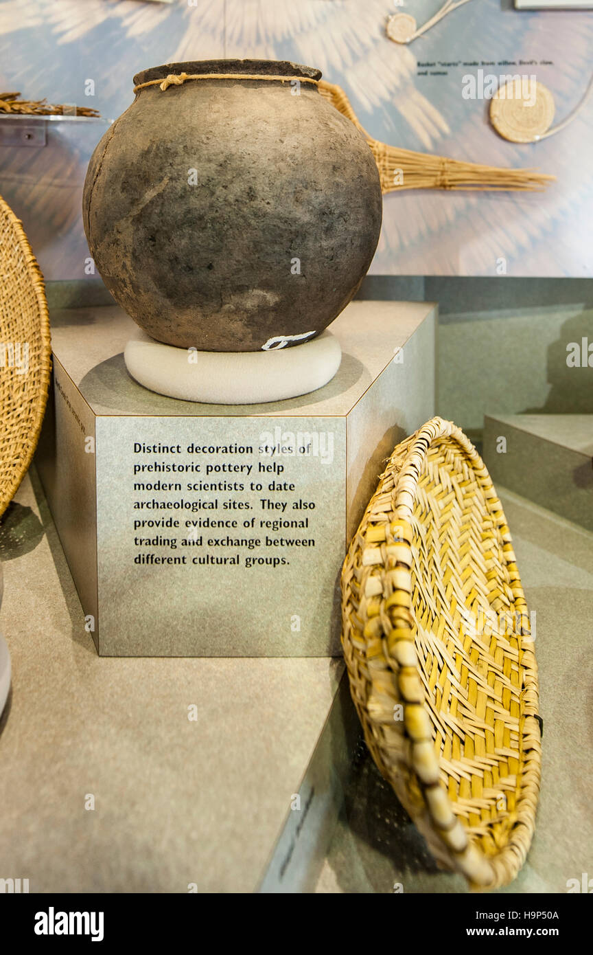 Puebloan pottery vessel, Human History Museum, Zion National Park, Utah, USA. Stock Photo