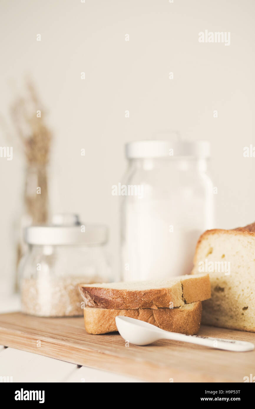 Pile of bread stored over my kitchen Stock Photo Alamy