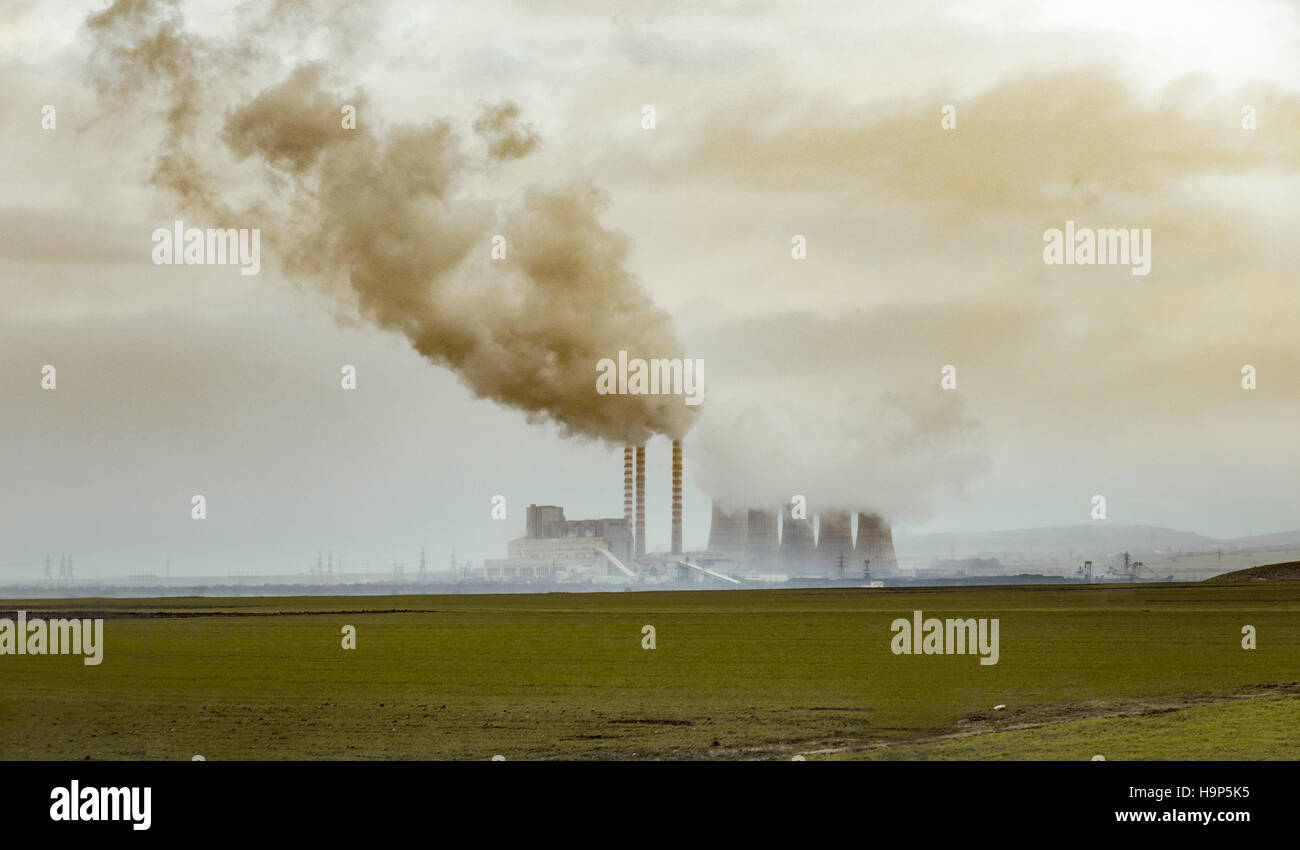 Nuclear power plant in production time located at Greece Stock Photo ...