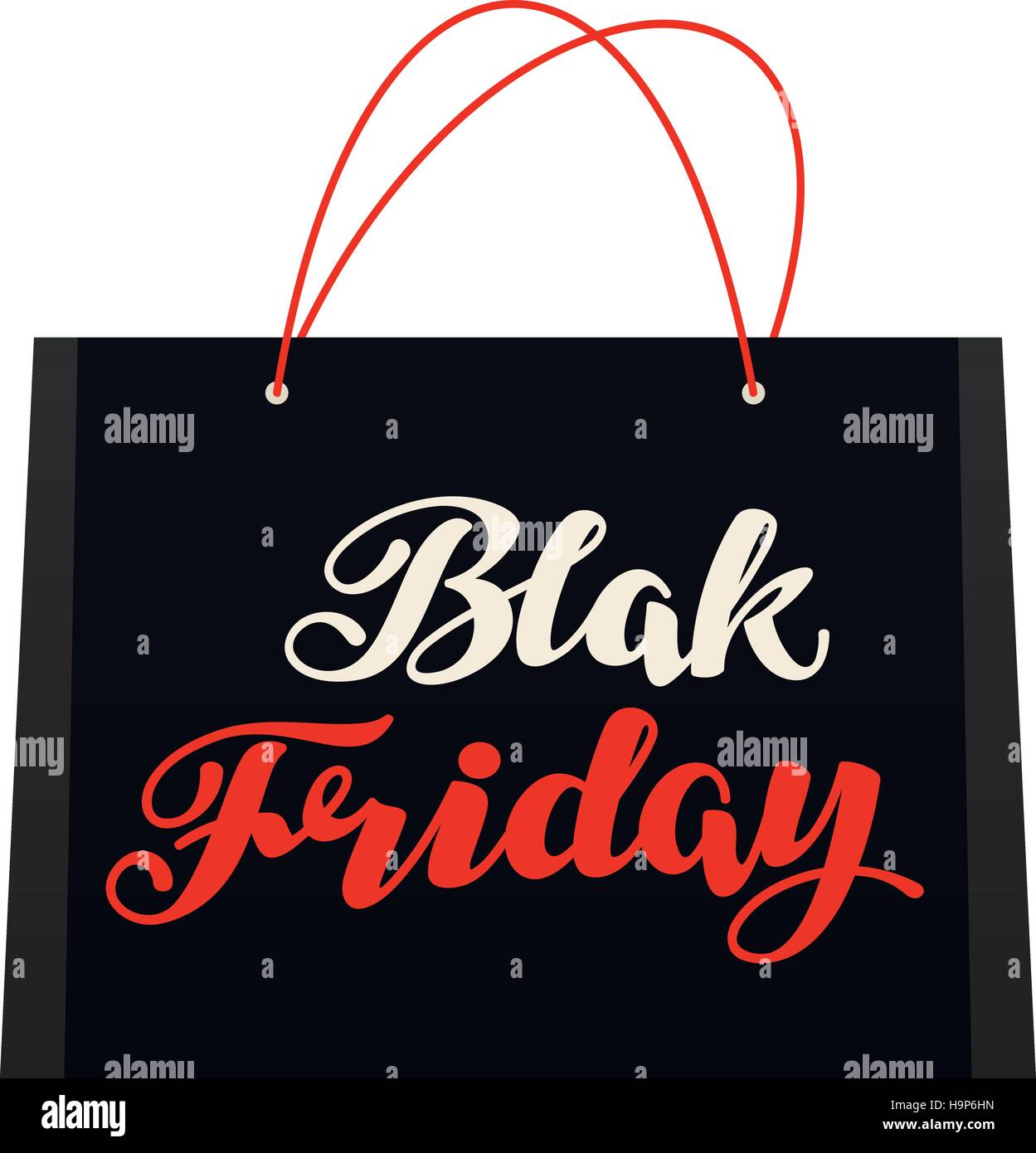 Sale, Black Friday. Bag for shopping. Vector illustration isolated on white background Stock Vector