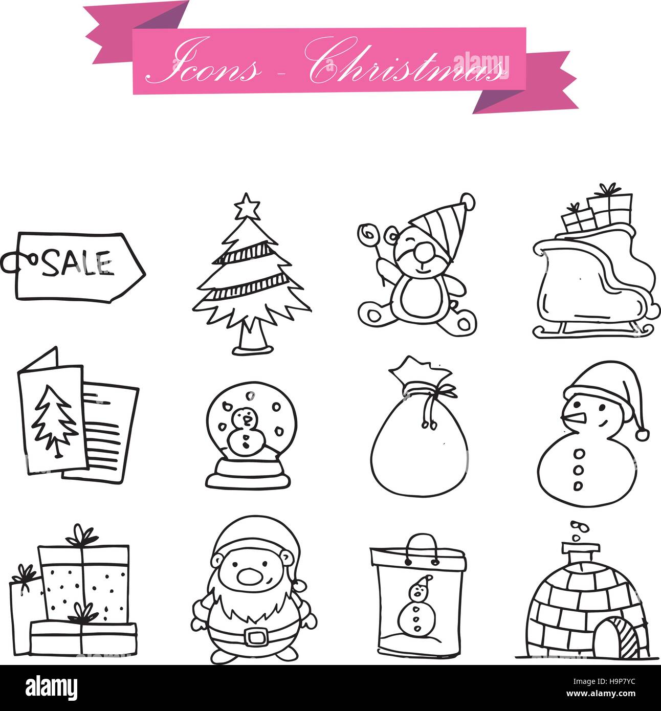 Icon of holiday Christmas set vector art Stock Vector Image & Art - Alamy