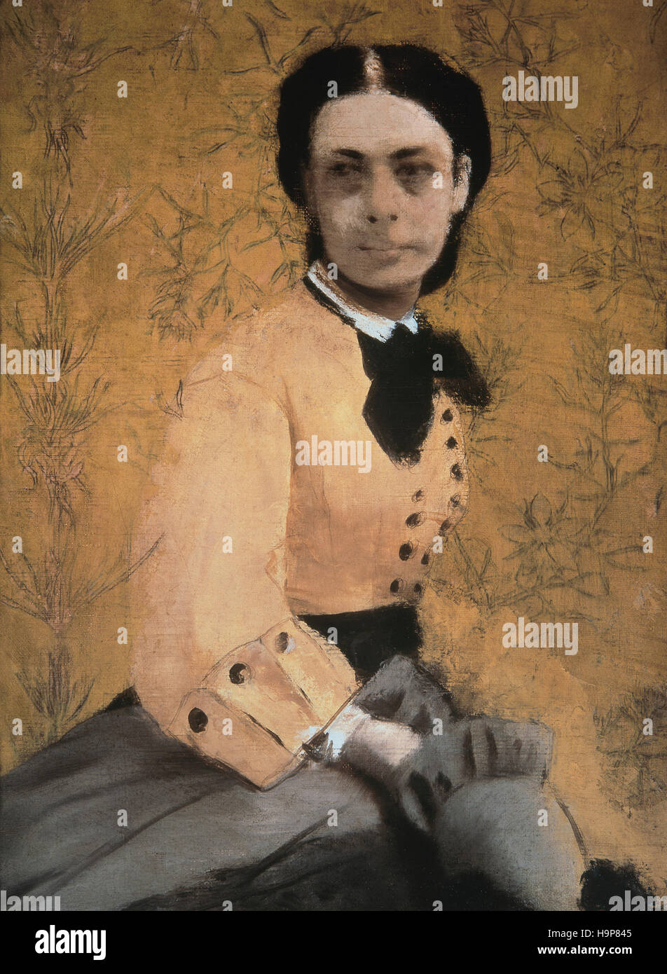Edgar Degas ( 1834 - 1917 ) Portrait of princess Pauline of Metternich 1865 Stock Photo