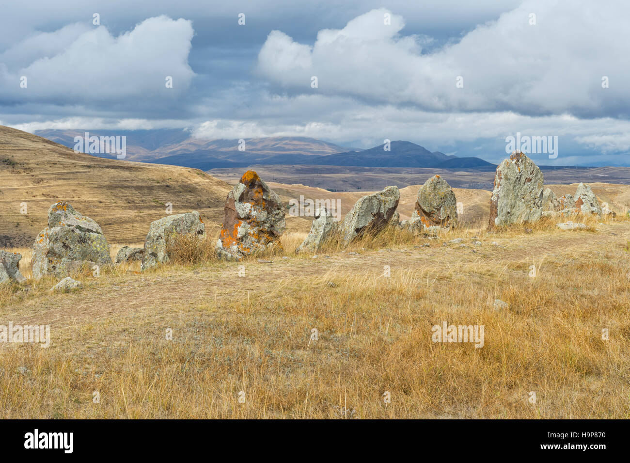 Prehistoric archaeological Karer site of Zorats, Sisian, Syunik Province, Armenia, Caucasus, Middle East, Asia Stock Photo