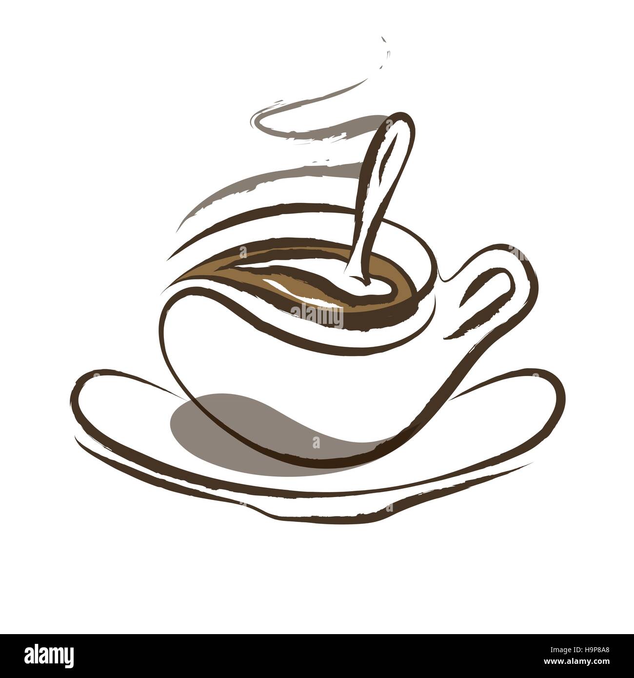 A Cup Of Coffee On A White Background Stock Vector