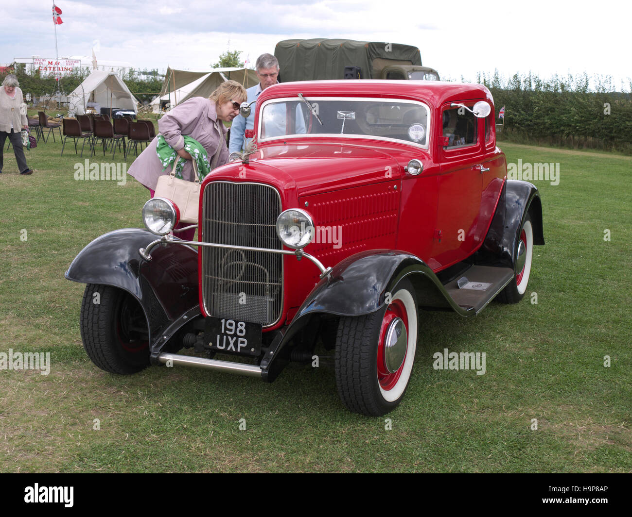 Customized classic car on display at Ludborough Stock Photo