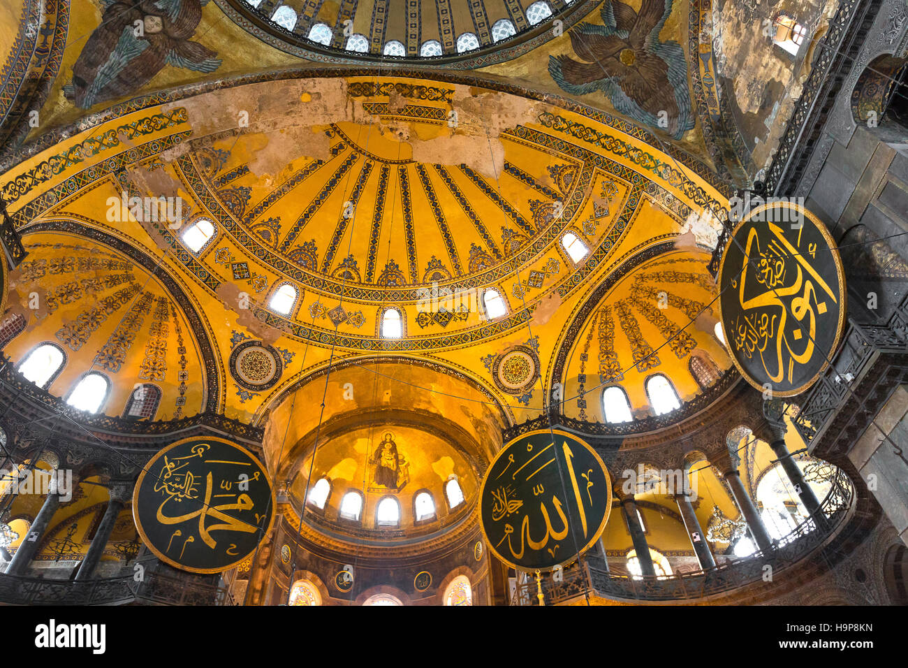 Interior of Hagia Sophia in Istanbul, Turkey Stock Photo