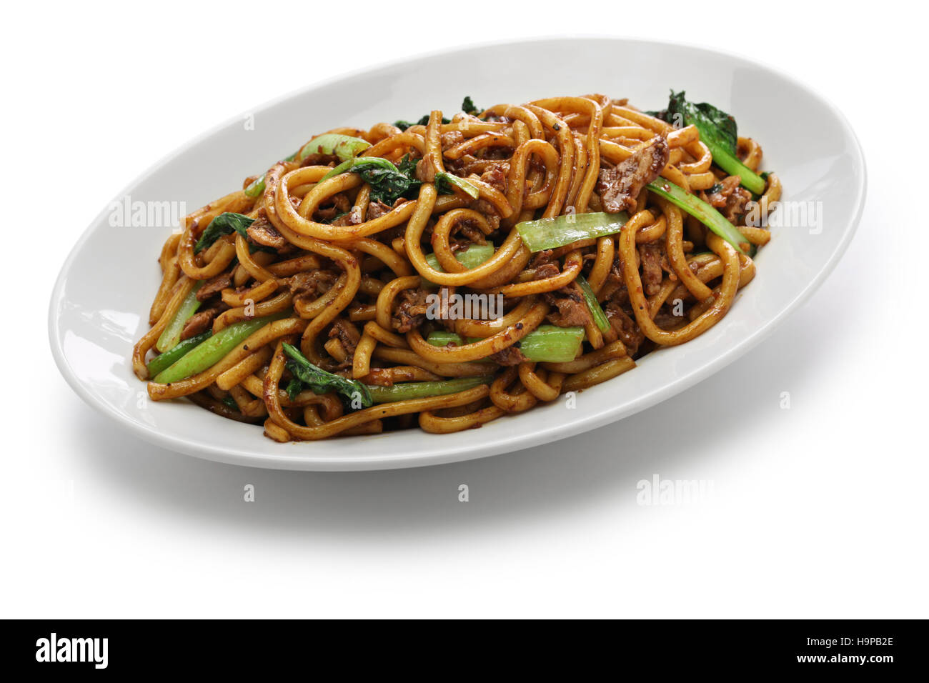 Shanghai fried noodle, Shanghai chow mein, chinese food Stock Photo