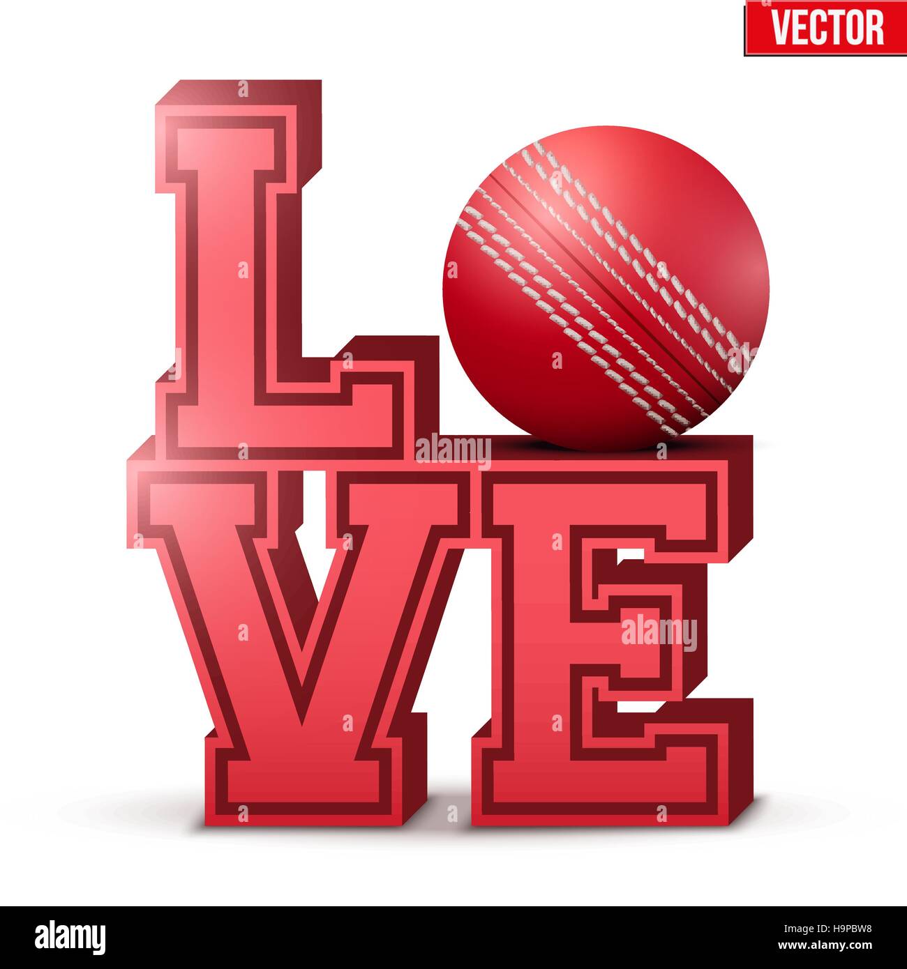 Love cricket inscription. Stock Vector